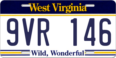 WV license plate 9VR146