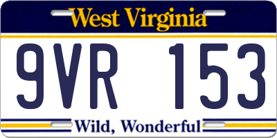 WV license plate 9VR153
