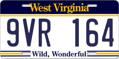 WV license plate 9VR164