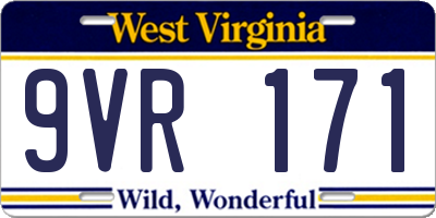 WV license plate 9VR171