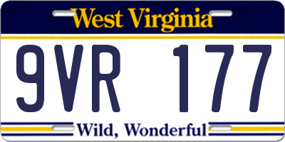 WV license plate 9VR177