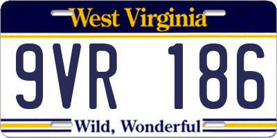 WV license plate 9VR186