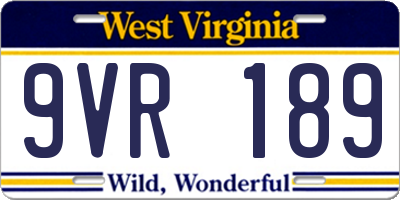 WV license plate 9VR189