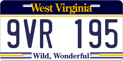 WV license plate 9VR195