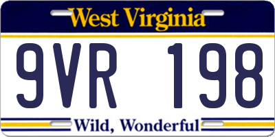 WV license plate 9VR198