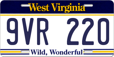 WV license plate 9VR220