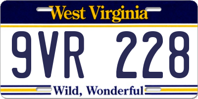 WV license plate 9VR228