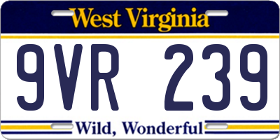 WV license plate 9VR239