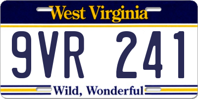 WV license plate 9VR241