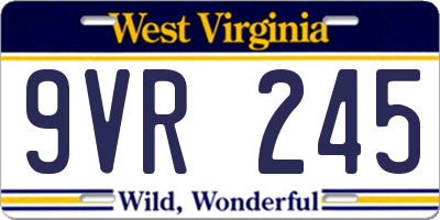 WV license plate 9VR245