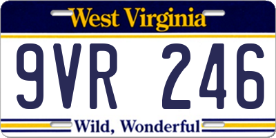 WV license plate 9VR246
