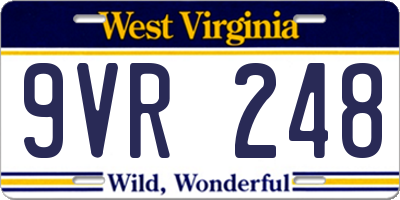 WV license plate 9VR248