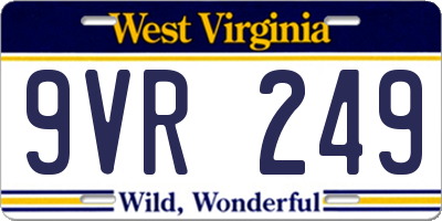 WV license plate 9VR249