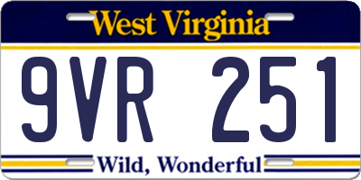 WV license plate 9VR251
