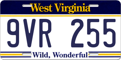 WV license plate 9VR255