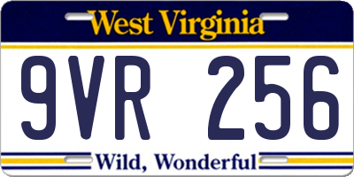 WV license plate 9VR256