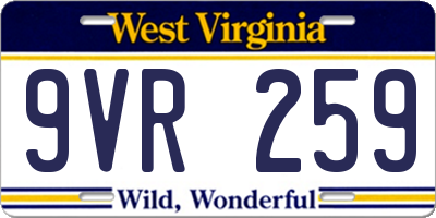 WV license plate 9VR259