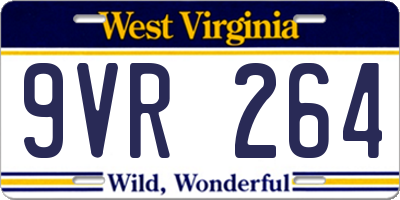 WV license plate 9VR264
