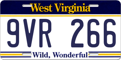 WV license plate 9VR266