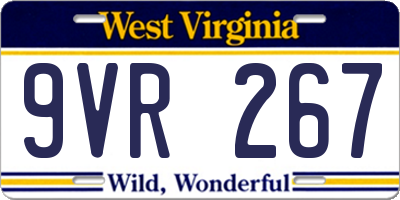 WV license plate 9VR267