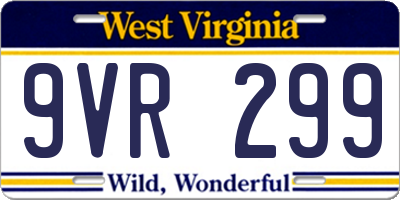 WV license plate 9VR299