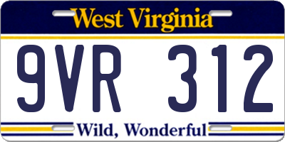 WV license plate 9VR312