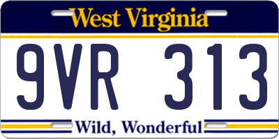 WV license plate 9VR313