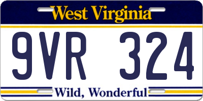 WV license plate 9VR324