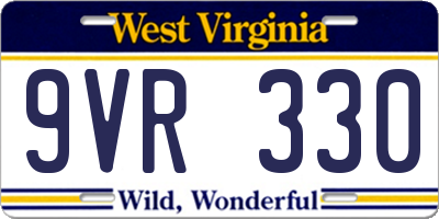WV license plate 9VR330