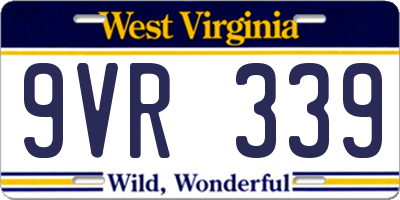 WV license plate 9VR339