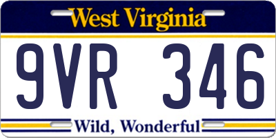 WV license plate 9VR346