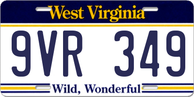 WV license plate 9VR349