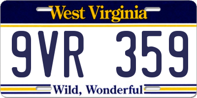 WV license plate 9VR359