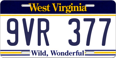 WV license plate 9VR377