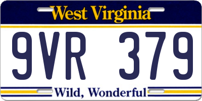 WV license plate 9VR379
