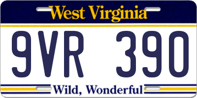 WV license plate 9VR390