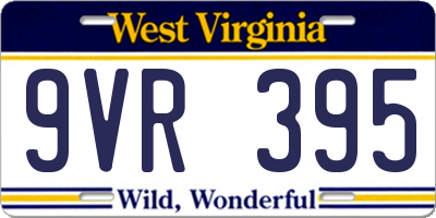 WV license plate 9VR395
