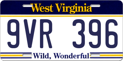 WV license plate 9VR396
