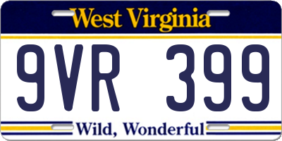 WV license plate 9VR399
