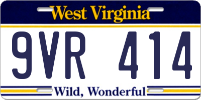 WV license plate 9VR414