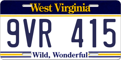 WV license plate 9VR415