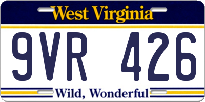 WV license plate 9VR426