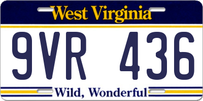 WV license plate 9VR436