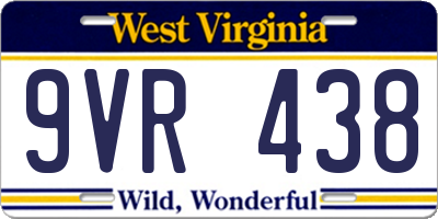 WV license plate 9VR438
