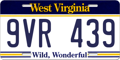 WV license plate 9VR439