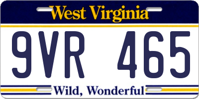 WV license plate 9VR465