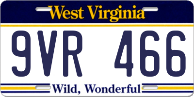 WV license plate 9VR466