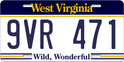 WV license plate 9VR471