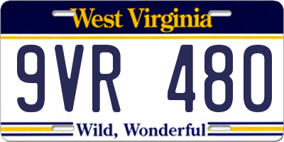WV license plate 9VR480