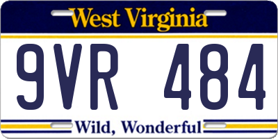 WV license plate 9VR484